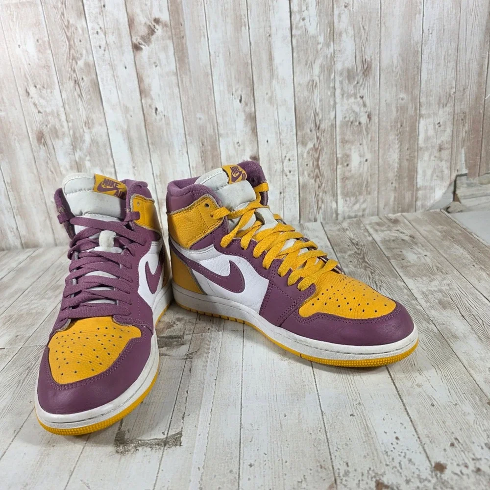 Air Jordan 1‎ Retro High OG Brotherhood Gold Purple 555088-706 Mens Size 8